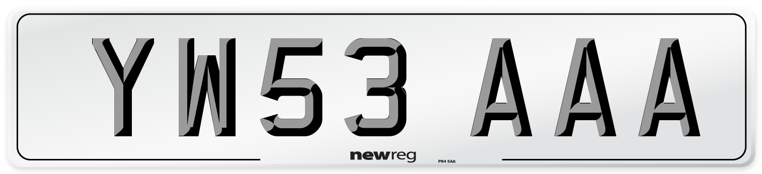YW53 AAA Number Plate from New Reg